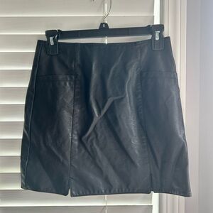 Altard State Black Leather Skirt